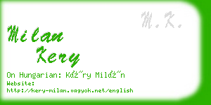 milan kery business card